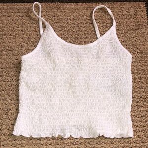 Hollister Smocked Crop Cami — White